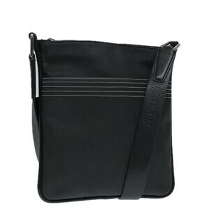 LOEWE Anagram Shoulder Bag Leather Black Silver